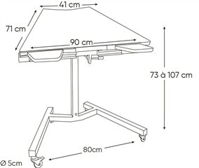 Trapézio table réglable en hauteur siège corset